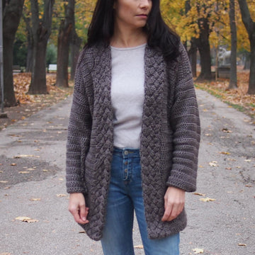 Celtic cable cardigan