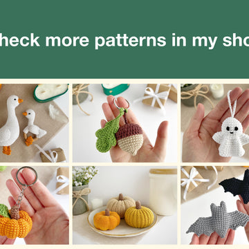 Mushrooms no sew crochet pattern Amigurumi mushroom keychain charm Halloween ornament Car mirror hanger Keyring crochet bag charm