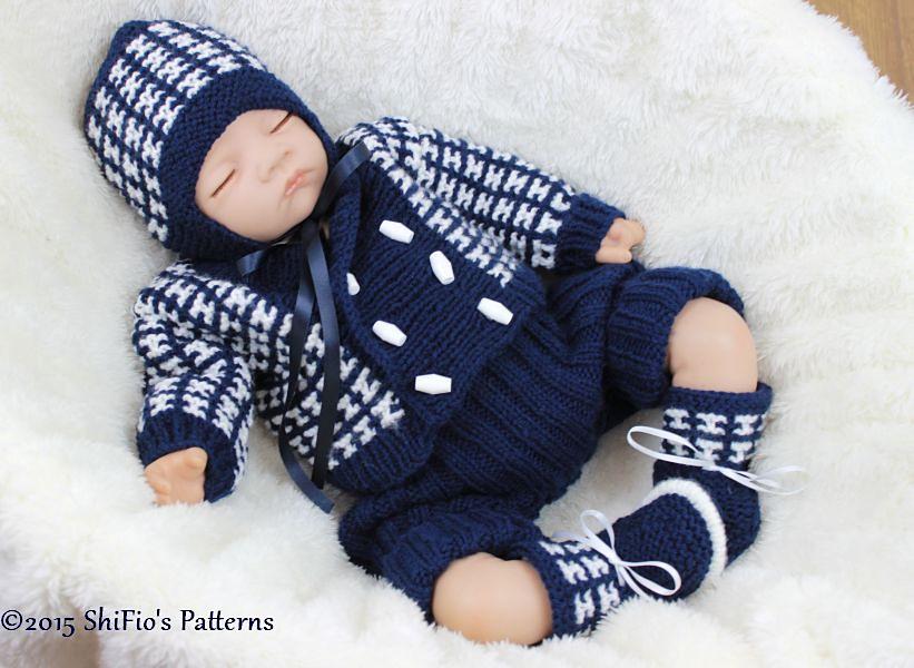 Knitting Pattern boys set UK & USA Tersm #322