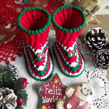 Christmas Baby Booties