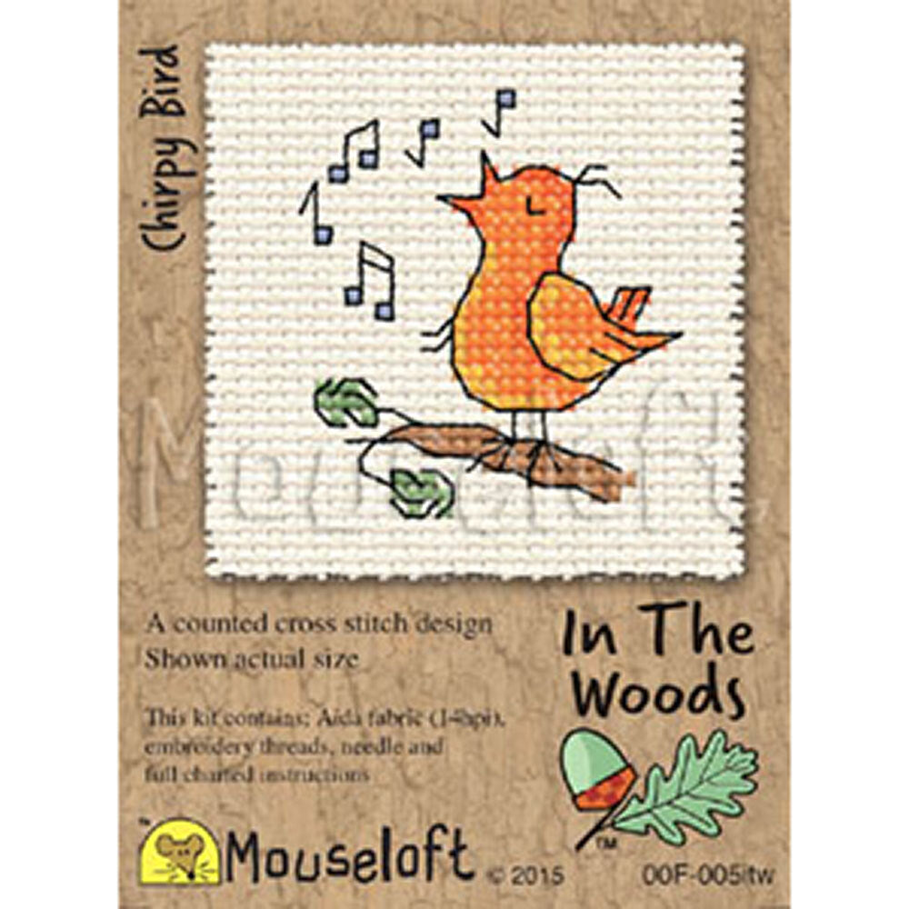 Mouseloft Chirpy Bird In The Woods Kit Cross Stitch Kit - 85 x 110 x 10