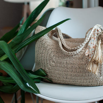 Large summer raffia bag