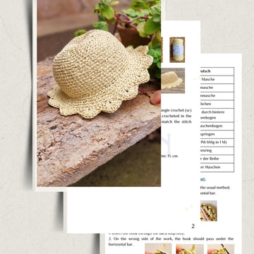 Raffia summer panama hat for adults and kids crochet pattern H1