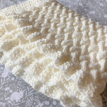 Wicker Basket-Weave Baby Blanket