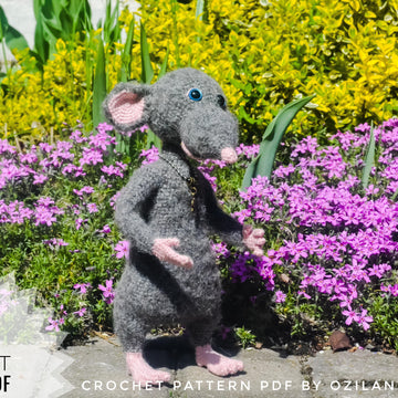 Crochet Pattern Macaroni the rat aninal Amigurumi toy