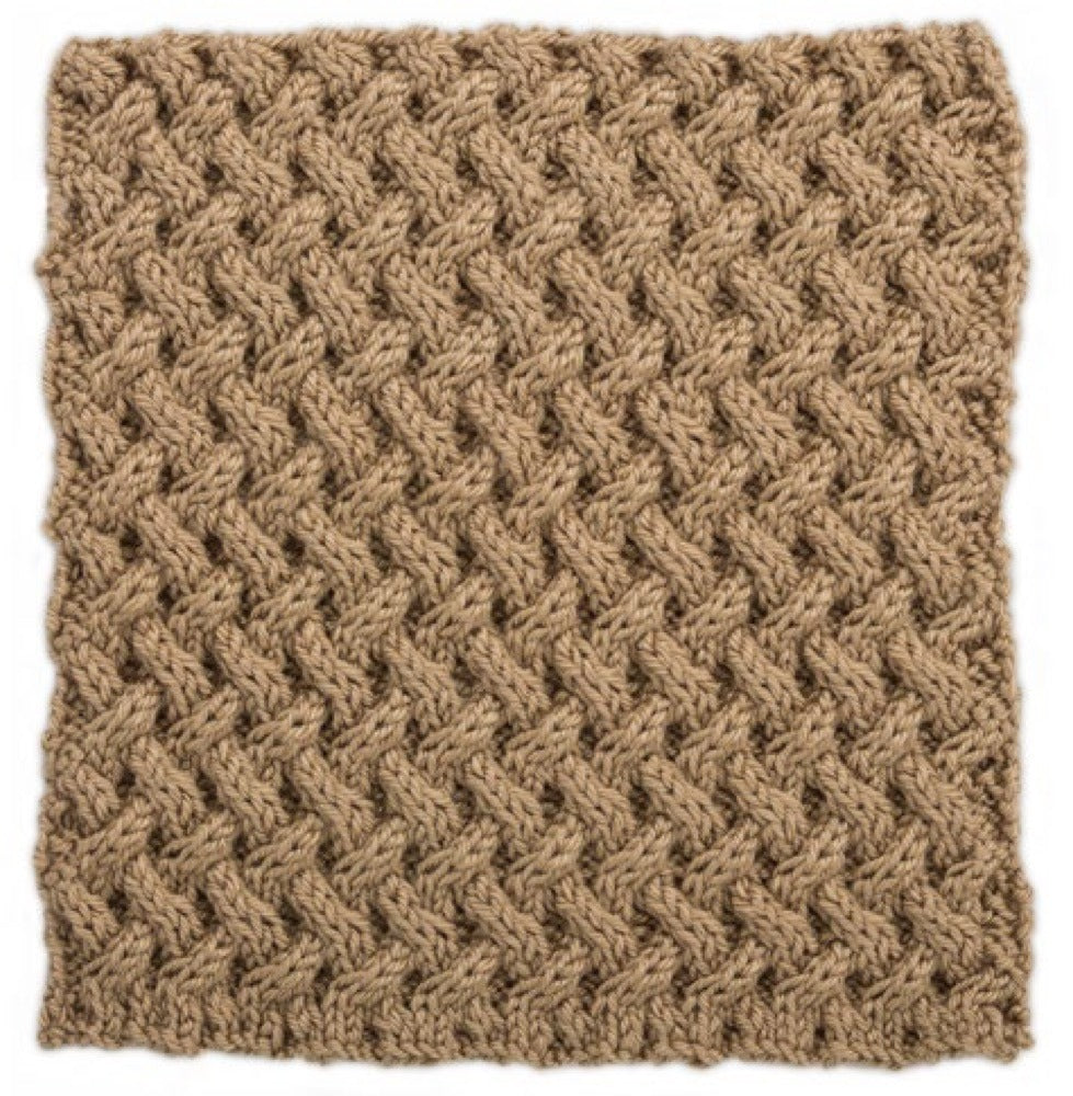 Lattice Cables Square for Knit Your Cables Afghan in Red Heart Soft Solids - LW4309-K