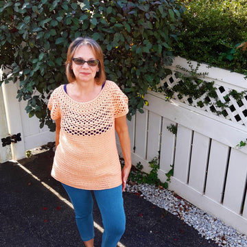 White Peach Round Yoke Tunic