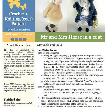 048 Mrs and Mr Horse in a coat Astashova Ravelry