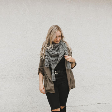 Granny Cluster Triangle Scarf