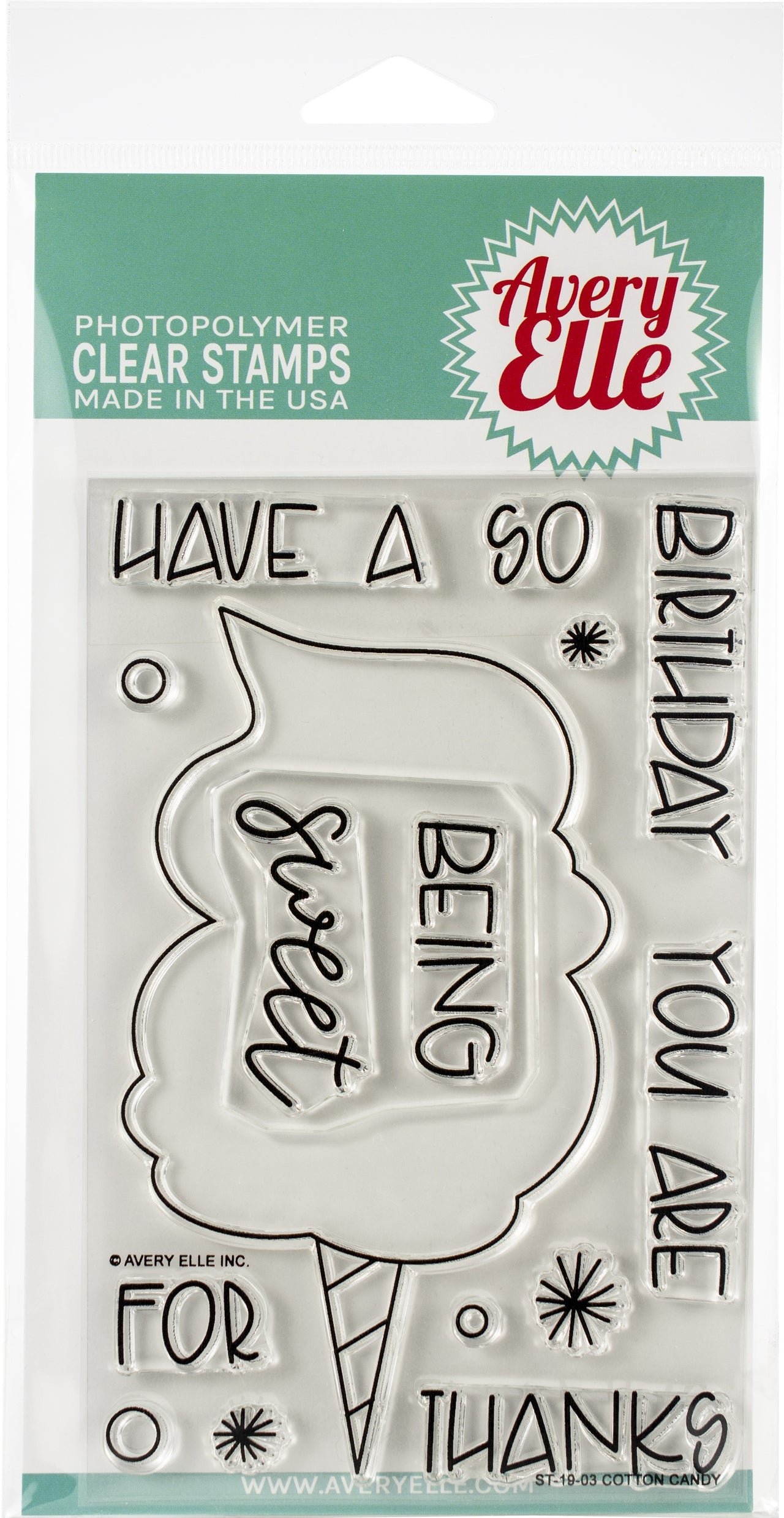 Avery Elle Clear Stamp Set 4"X6" - Cotton Candy