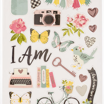 Simple Stories I Am Chipboard Stickers 6"X12" - 352251