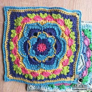Bold Buttercup Flower Crochet Square
