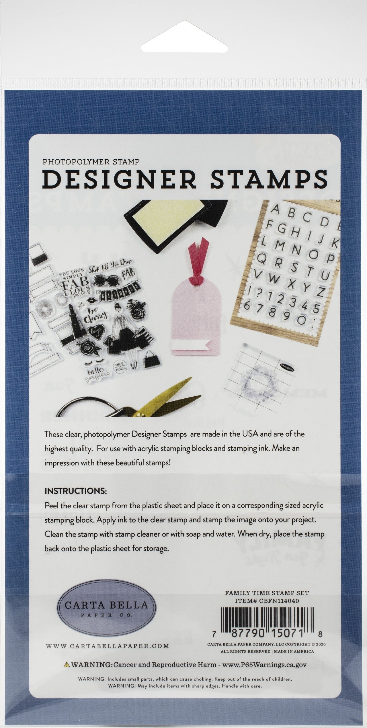 Echo Park Paper Carta Bella Stamps - Family Time, Family Night