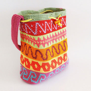 Color block drawstring bag