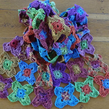 Starflower crochet scarf