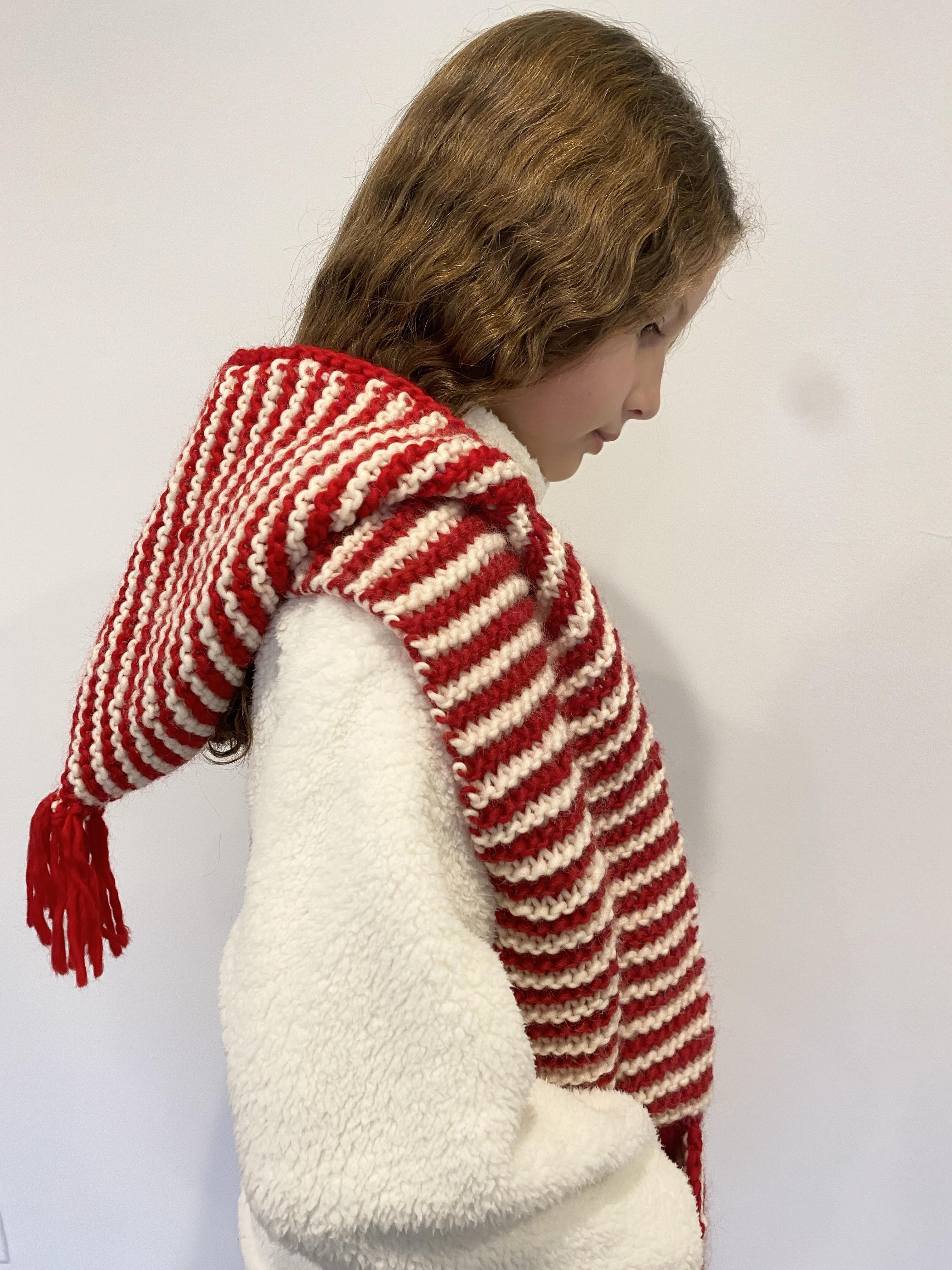 Candy Cane Hooded Scarf