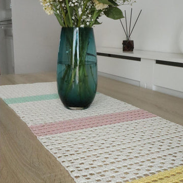 Fleur Filet Crochet Table Runner