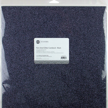 Arc Crafts ETC Papers Non-Shed Glitter Cardstock 12"X12" 10/Pkg - Black
