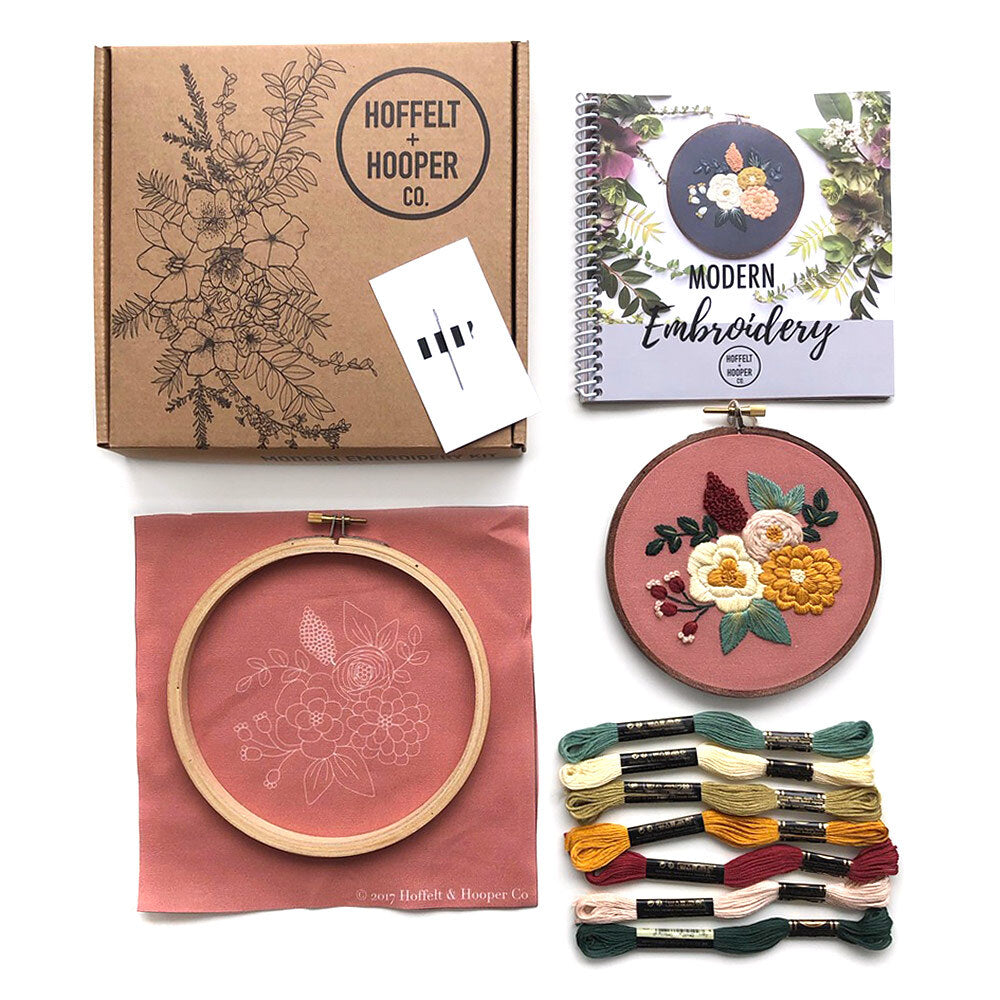 Hoffelt and Hooper Hannah Rose - Peach Embroidery Kit - 6in