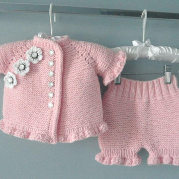 Knitting PATTERN Baby Sweater and Baby Pants Flat work