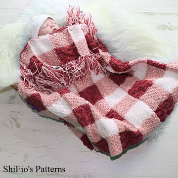 Gingham Baby Blanket Pattern #161