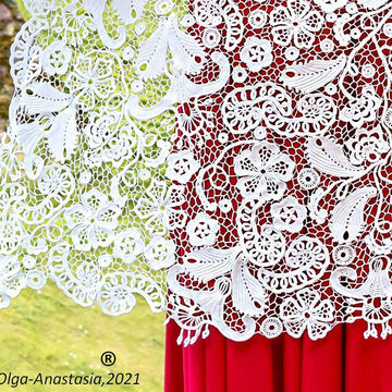 White wedding lace cardigan "Svetlana"