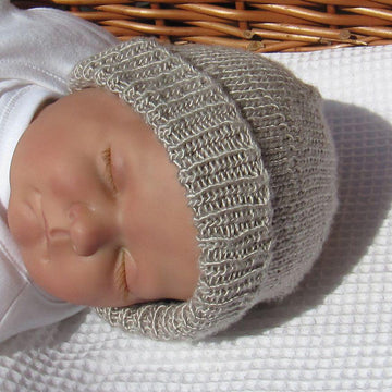 Baby Silver Silk Beanie Hat