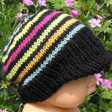 Baby Silk Striped Peak Beanie Cap Hat