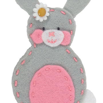 Anchor Rabbit Finger Puppet Embroidery Kit - 9cm