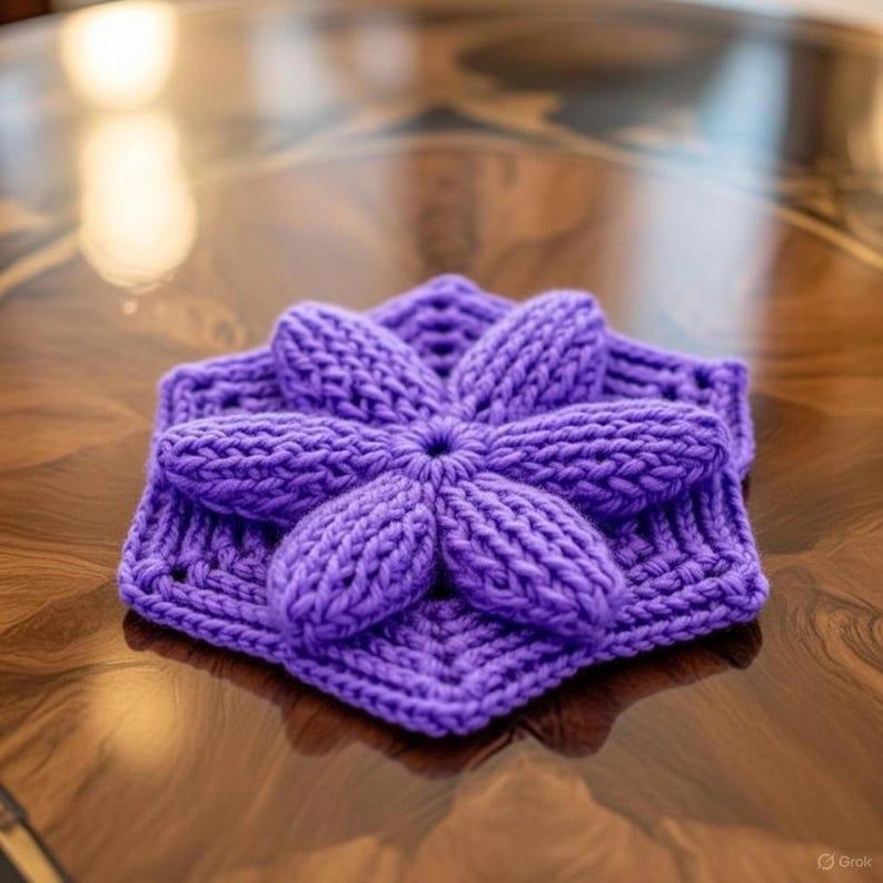 Crochet 3D Motif Pdf + Video Tutorial