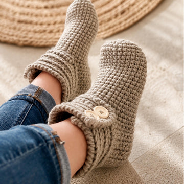 Cozy crochet slipper socks for adults and kids pattern S4