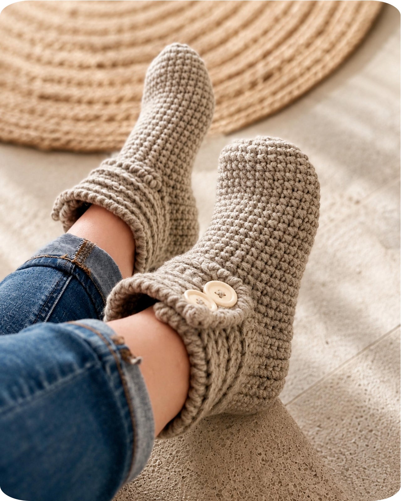 Cozy crochet slipper socks for adults and kids pattern S4