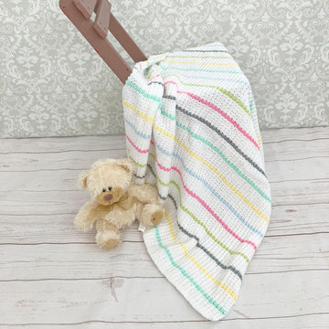 525- Rainbow Stripe Blanket Knitting Pattern -525