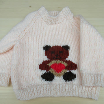 Baby Teddy Bear Motif Jumper