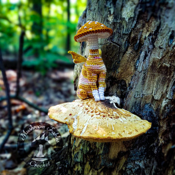 Kitty Cap Mushroom Fae - Fantasy Cat Fairy