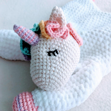 Sleepy Unicorn Comforter, Unicorn Lovey