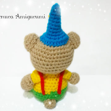 Nick, the carnival bear, clown bear crochet pattern