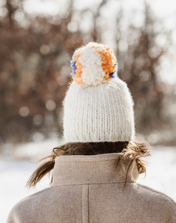 Big Pom Hat in Blue Sky Fibers Bulky - 201626 - Downloadable PDF