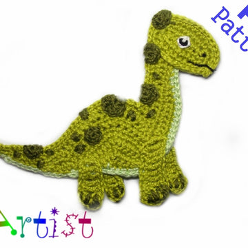 Dinosaur crochet applique pattern