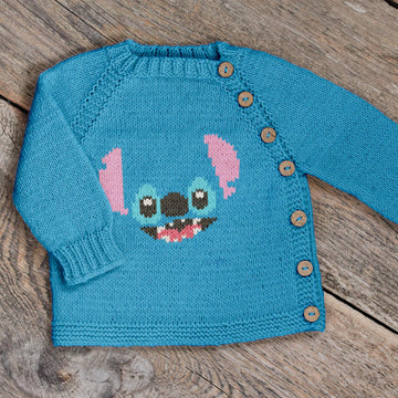 Knit kids sweater - PDF Knitting Pattern, Stitch motif duplicate stitching colorwork