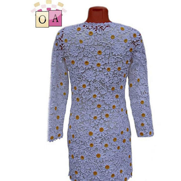 Cardigan with daisies Irish crochet lace
