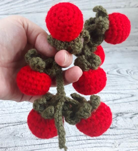 Crochet Cherry Tomato Plant Pattern: Montessori Baby Toy (PDF Pattern)