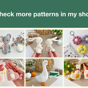 Crochet flower keyring plush Amigurumi pattern crochet bag charm Crochet car hanger