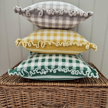 Gingham crochet cushions