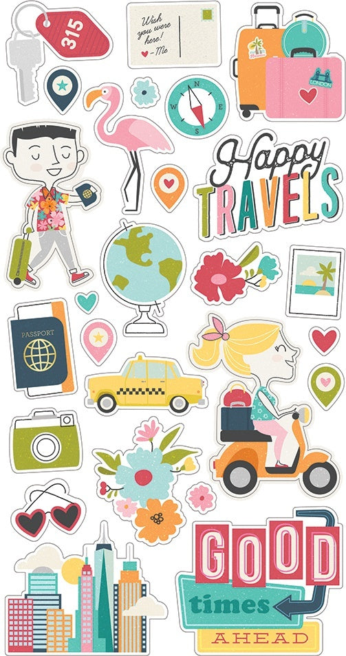 Simple Stories Going Places Chipboard Stickers 6"X12" - 619692
