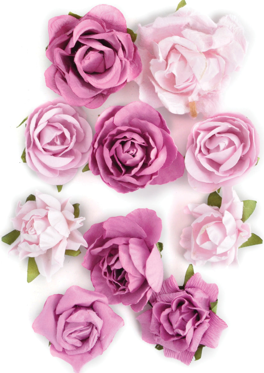Kaisercraft Paper Blooms 10/Pkg - Fuchsia, 1" - 1.5"