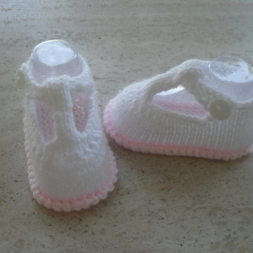 Baby Girl T Bar White Shoes