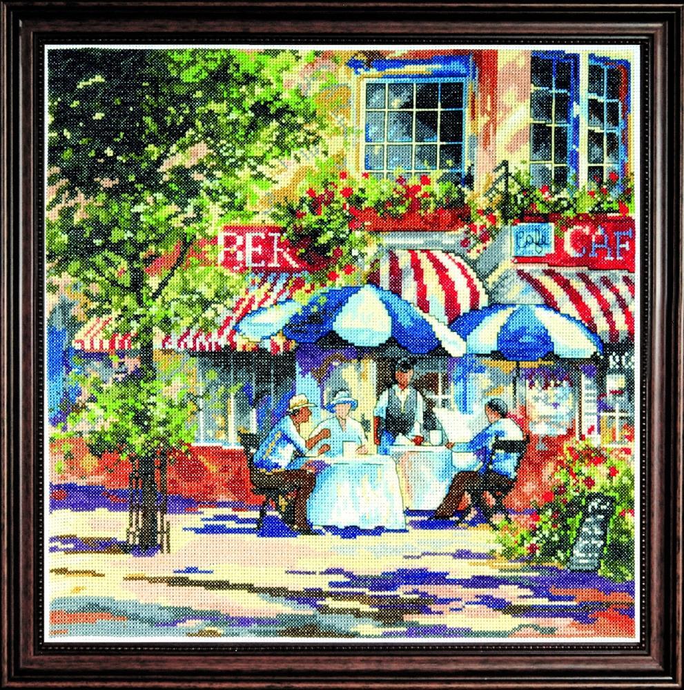 Design Works Caf&eacute; in the Sun Cross Stitch Kit - 35.5cm x 35.5cm