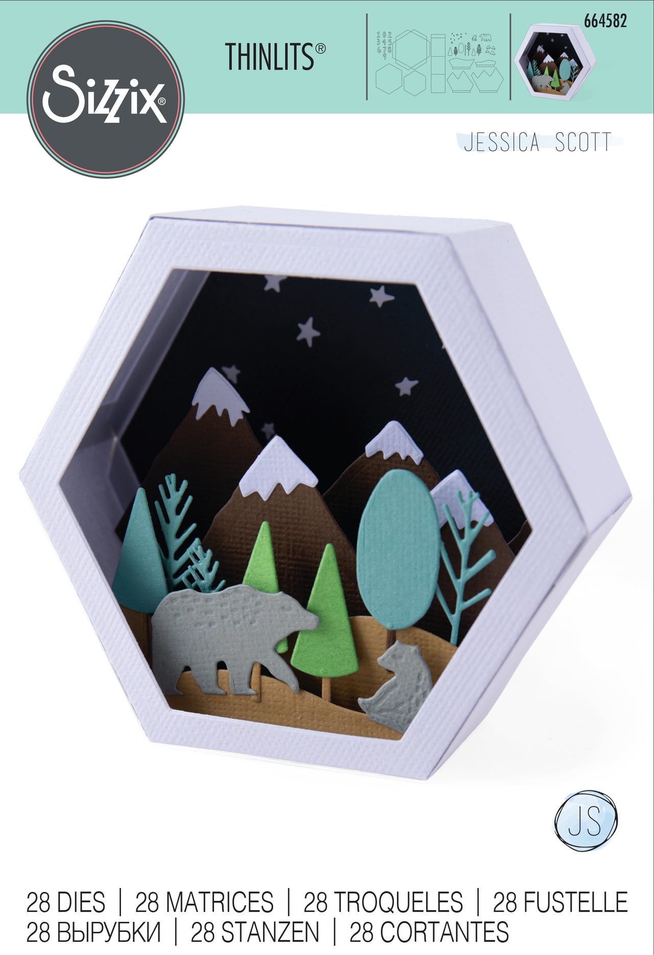 Sizzix Thinlits Dies By Jessica Scott 28/Pkg - Box-Winter Scene