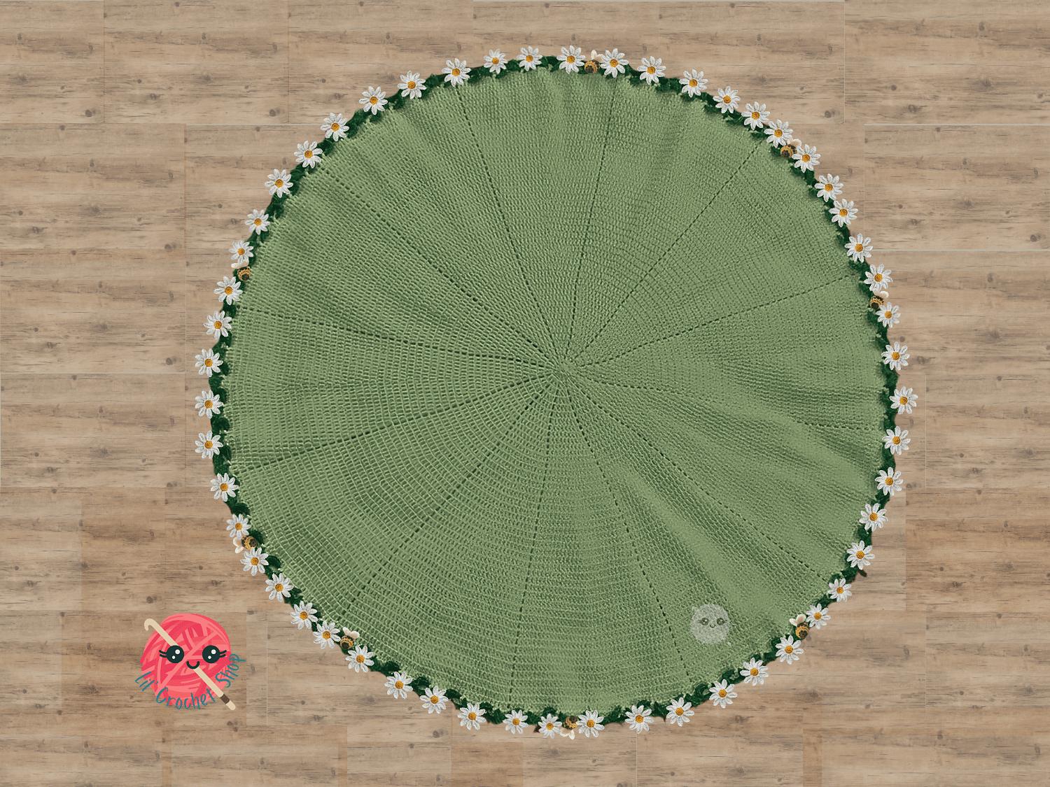 Daisies and Bees Bouquet Blanket